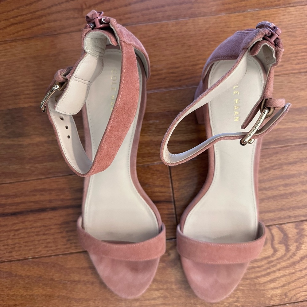 Cole Haan Pink Heeled Sandals with Ankle Strap